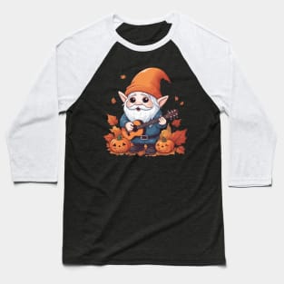 Funny Cute Music Guitarist Gnome Fall Autumn Thanksgiving Baseball T-Shirt